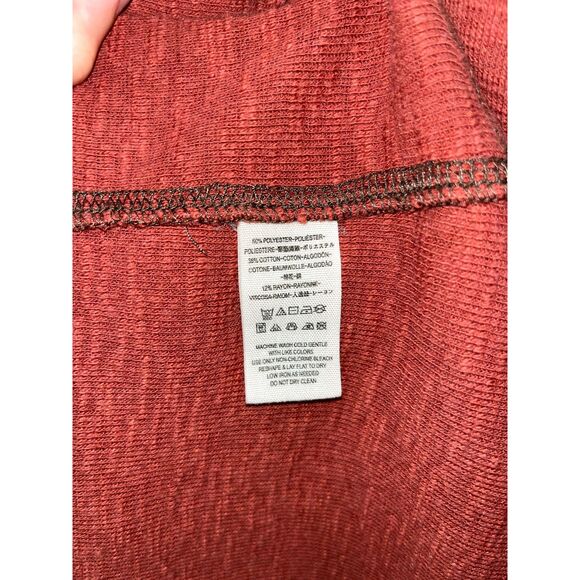 We The Free Split Back Pullover Turtleneck Size Small Knit Sweater Sienna Red - Picture 6 of 6